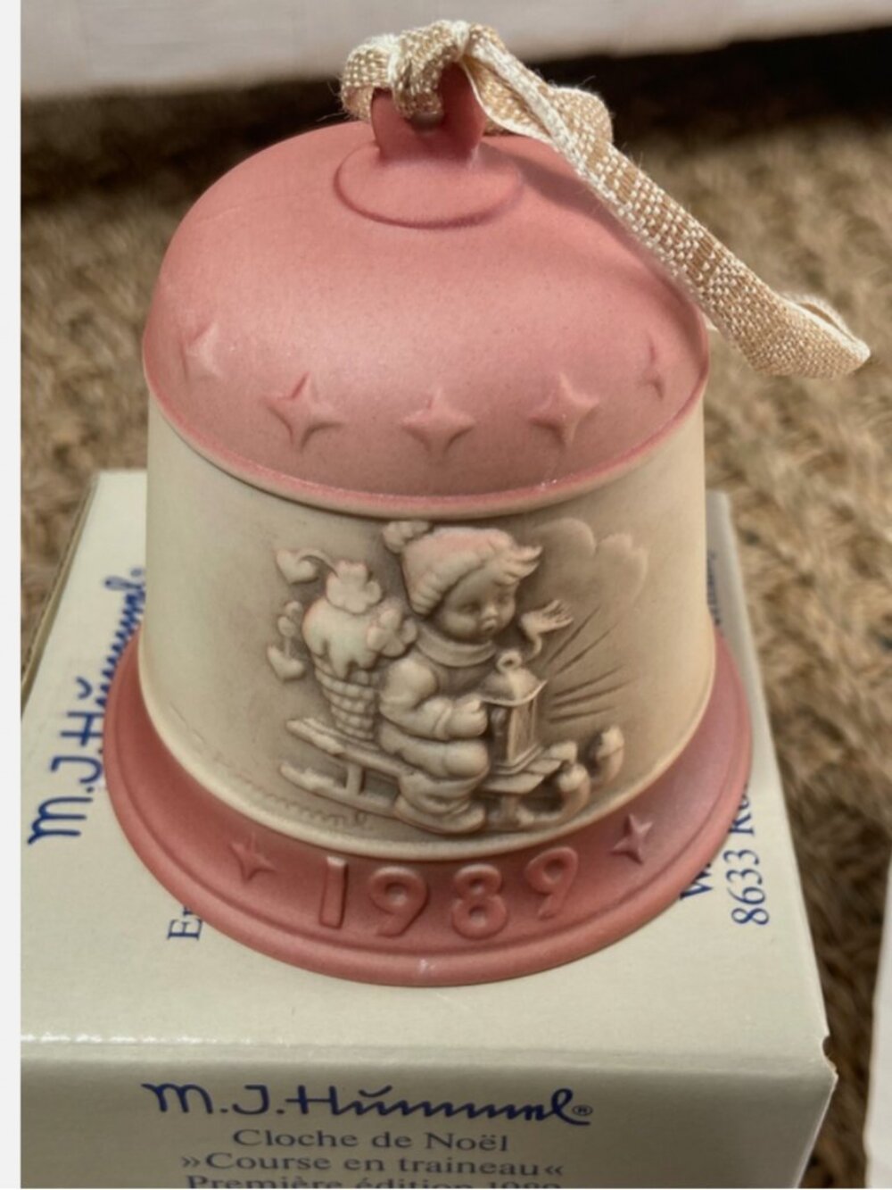Goebel M I Hummel Christmas Bell RIDE INTO CHRISTMAS HUM # 775 ~1989 EUC